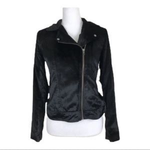 Black velvet moto jacket